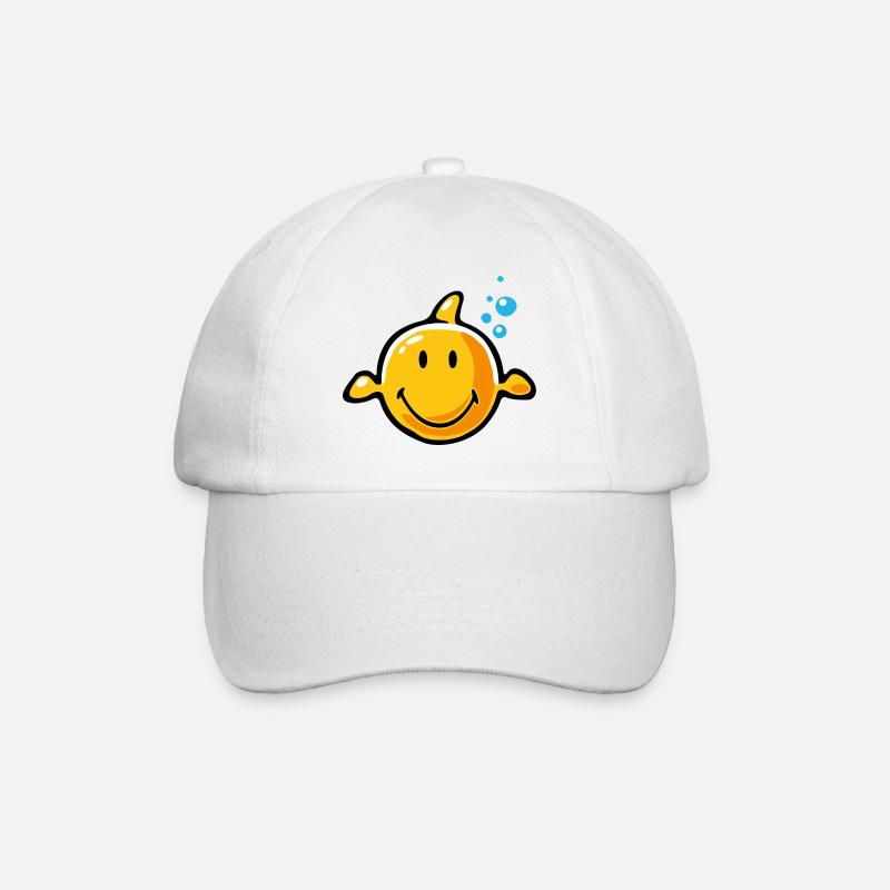 Smiley Fish - Baseball Cap - white/white