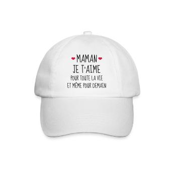 Maman je t'aime - Mère - Bébé - Naissance - Amour - Casquette classique - blanc/blanc - Devant