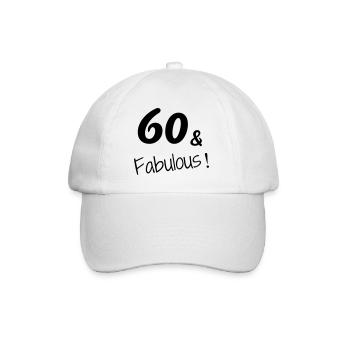 60 / geburtstag / Sport / birthday / sechzig - Baseballkappe - Weiß/Weiß - Vorne