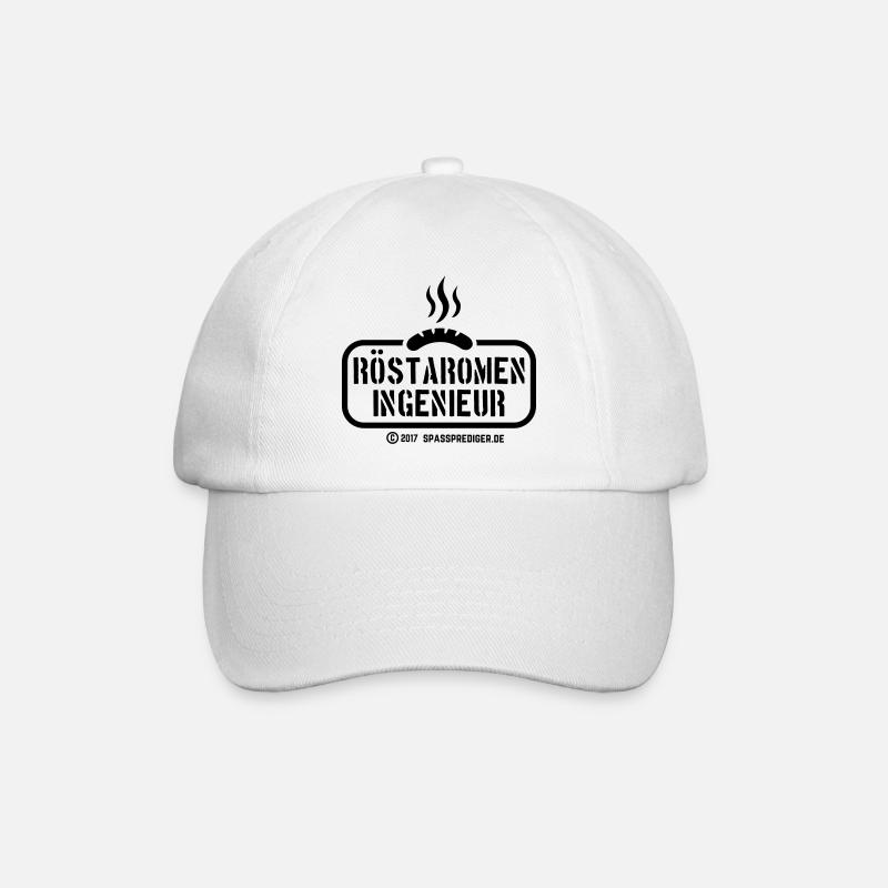 Grillsprüche-Design Röstaromeningenieur - Baseballkappe - Weiß/Weiß