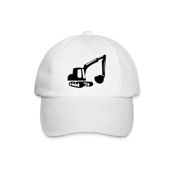 bagger_001 - Baseballkappe - Weiß/Weiß - Vorne