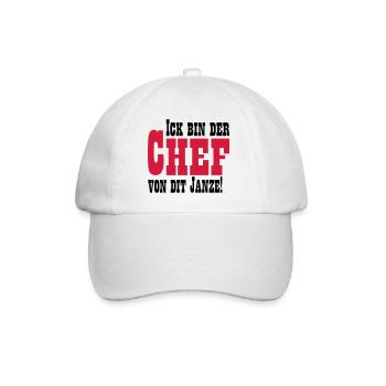 Chef von dit janze - Baseballkappe - Weiß/Weiß - Vorne
