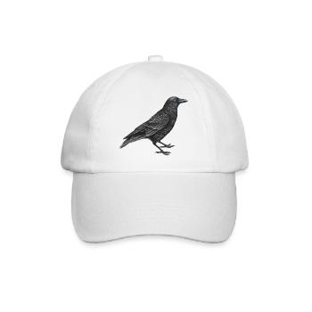 crow bird - Baseball Cap - white/white - Front