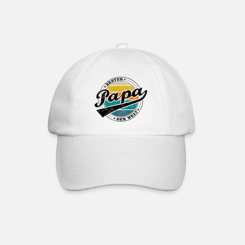 Bester Papa Vatertag Männer Geschenk - Baseballkappe - Weiß/Weiß