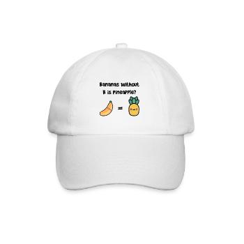 Banane ist gleich Ananas - Lustig - Meme - Baseballkappe - Weiß/Weiß - Vorne