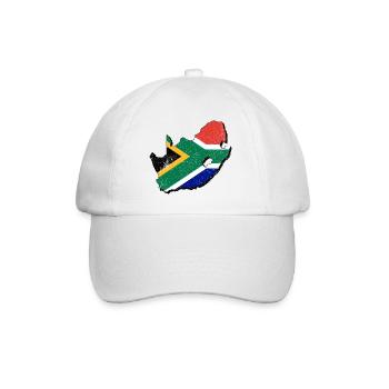 Afrique du Sud carte avec le drapeau sud-africain - Casquette classique - blanc/blanc - Devant