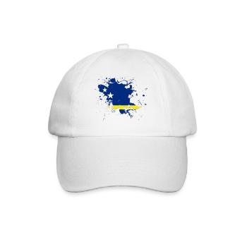 Curaçao flag as a splash of color - Baseball Cap - white/white - Front