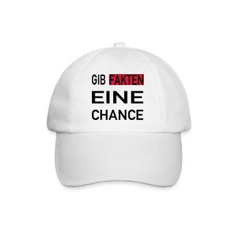Gib Fakten eine Chance - Baseballkappe - Weiß/Weiß - Vorne