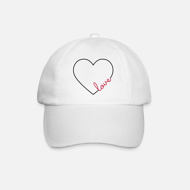 Liebe Herz Rahmen - Baseballkappe - Weiß/Weiß