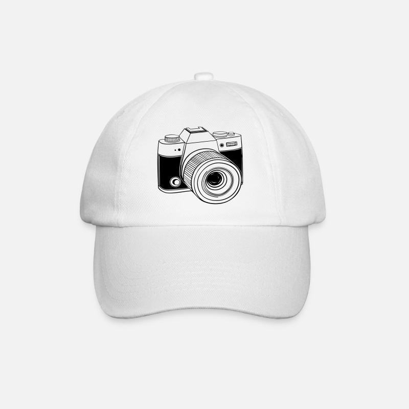Digitalkamera Objektiv Spiegelreflexkamera Kamera - Baseballkappe - Weiß/Weiß