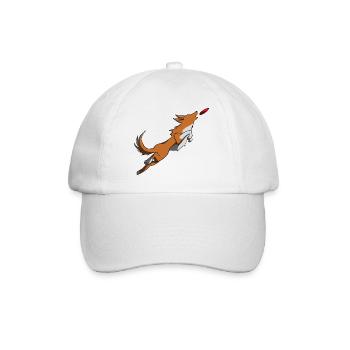 Discdog freestyle distance brown dog - Baseball Cap - white/white - Front