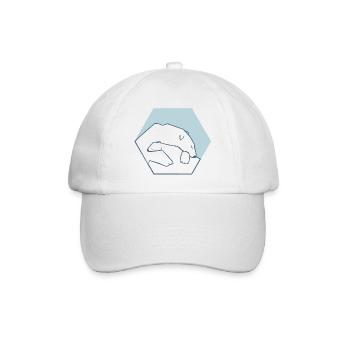 Polar Bear with Baby - Baseball Cap - white/white - Front