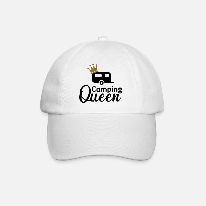 Camping Queen - Baseballkappe - Weiß/Weiß