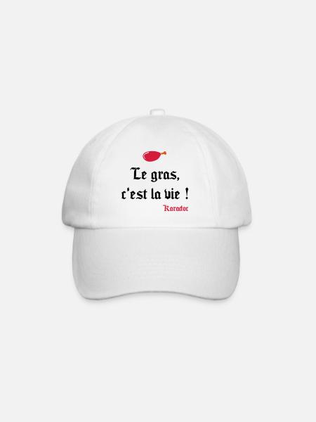 Le gras c'est la vie ! Karadoc - Casquette classique - blanc/blanc