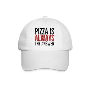 Pizza Is Always The Answer - Baseball Cap - white/white - Front