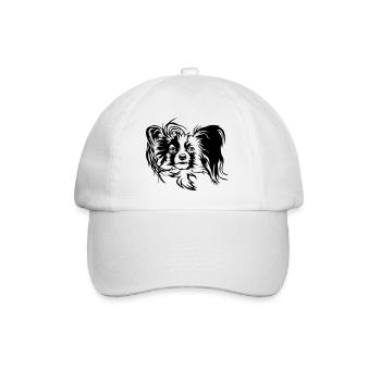 Papillon Head - Baseball Cap - white/white - Front