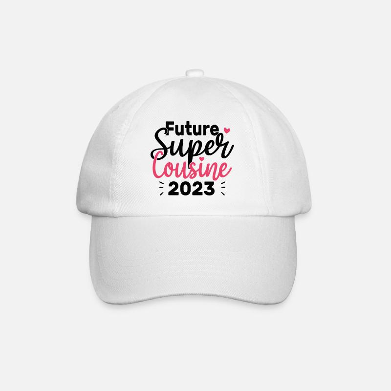 Annonce Grossesse 2023 Future Super Cousine Cadeau - Casquette classique - blanc/blanc