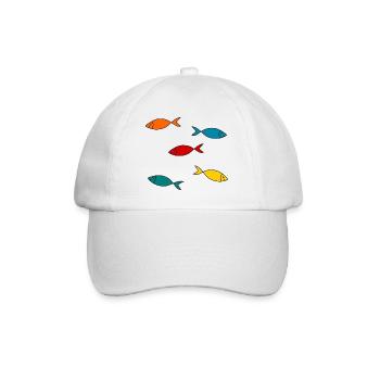 sardine. fish. April fool. sea. ocean - Baseball Cap - white/white - Front