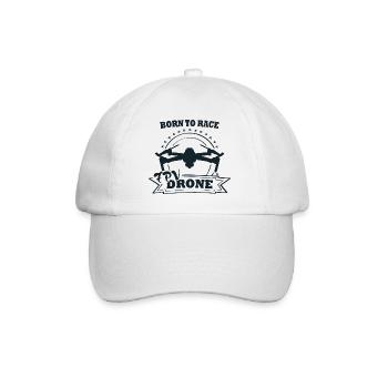 Born To Race FPV Drone Race Copter Fliegen Drohnen - Baseballkappe - Weiß/Weiß - Vorne