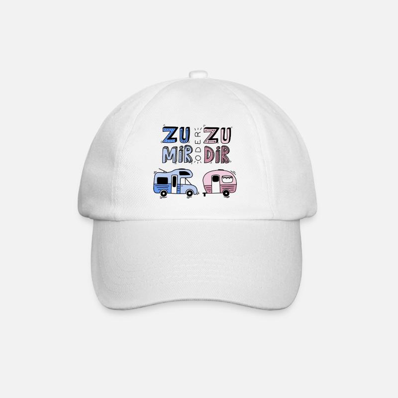 Zu mir oder zu dir - Baseballkappe - Weiß/Weiß