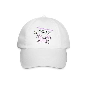 Glitzer Einhorn - Baseballkappe - Weiß/Weiß - Vorne