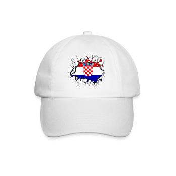 Kroatien - Baseballkappe - Weiß/Weiß - Vorne