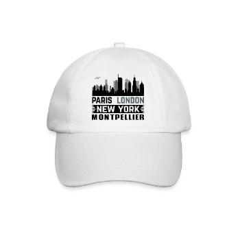 montpellier Paris London New-York - Casquette classique - blanc/blanc - Devant