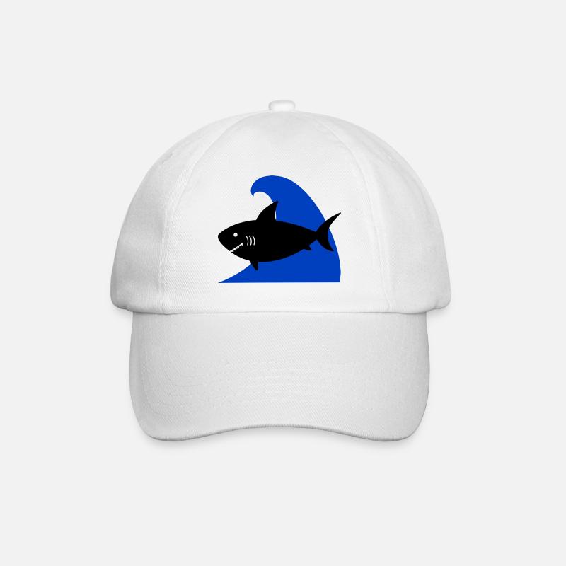 Ein Hai - Baseballkappe - Weiß/Weiß