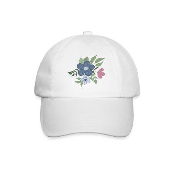 Blume Floral - Baseballkappe - Weiß/Weiß - Vorne