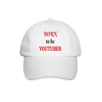 Geboren als Youtuber - Baseballkappe - Weiß/Weiß - Vorne