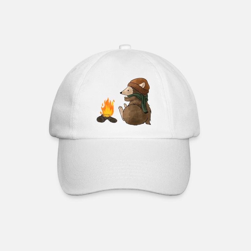 Igel am lagerfeuer - Baseballkappe - Weiß/Weiß