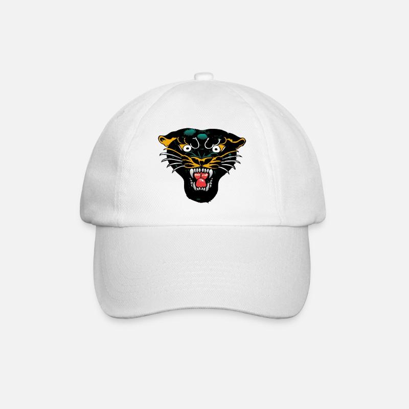 panthere noire old school tattoo - Casquette classique - blanc/blanc
