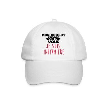 je suis infirmière - Casquette classique - blanc/blanc - Devant