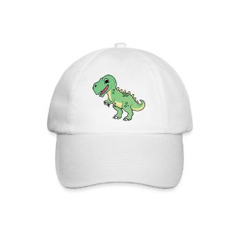 Dinosaurier | T-rex | Tyrannosaurus | süß | Kind - Baseballkappe - Weiß/Weiß - Vorne