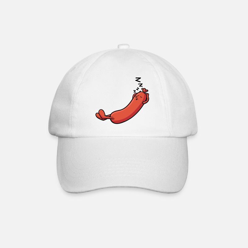 Saucisse qui dort et ronfle - Casquette classique - blanc/blanc