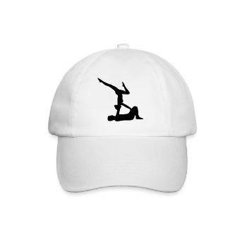 AcroYoga - Schulterstand - Baseballkappe - Weiß/Weiß - Vorne