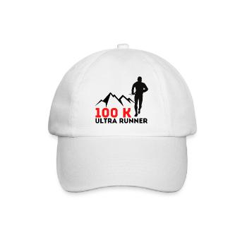 100k ultra runner - Baseball Cap - white/white - Front