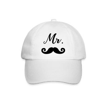 M. Moustache - Casquette classique - blanc/blanc - Devant