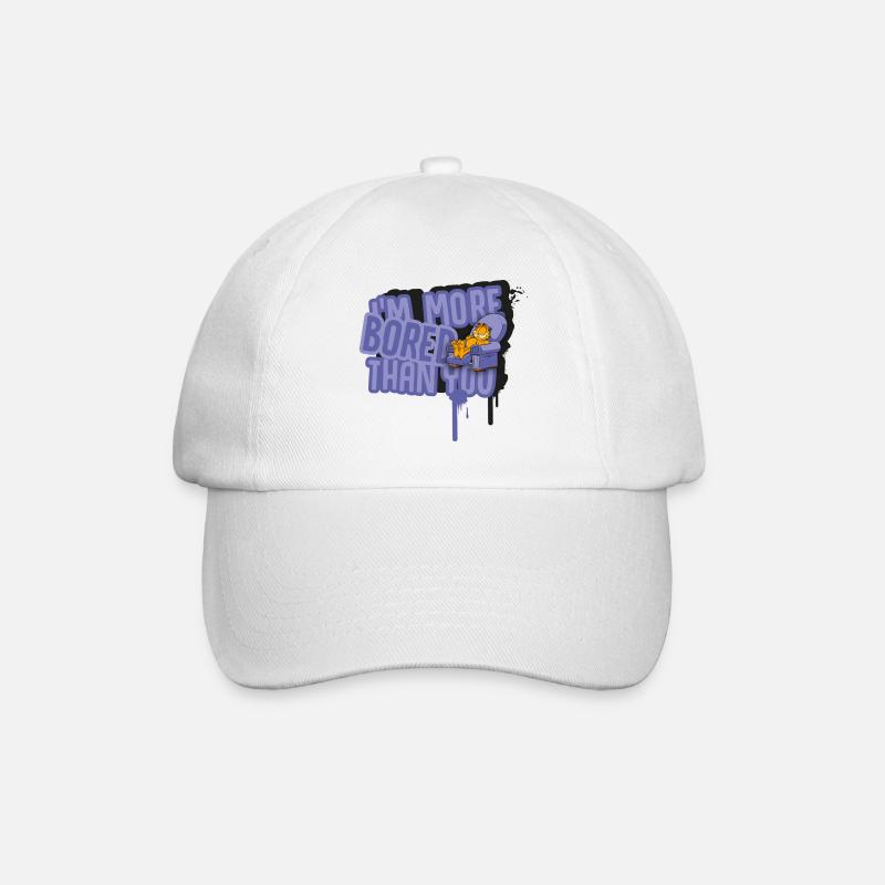 Garfield Langeweile - Baseballkappe - Weiß/Weiß
