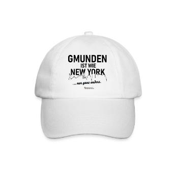 Gmunden ist wie New York - Baseballkappe - Weiß/Weiß - Vorne