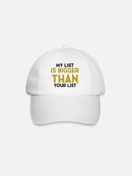 My List is bigger than your List- Marketinggurus - Baseballkappe - Weiß/Weiß