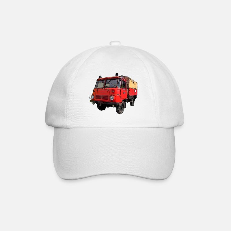 Robur Feuerwehr Oldtimer LO - Baseballkappe - Weiß/Weiß