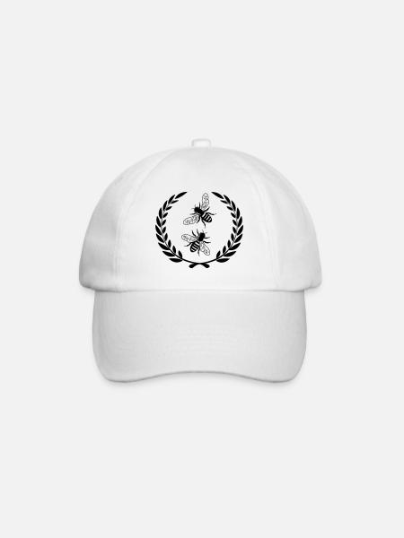 Abeilles en couronne de laurier - Casquette classique - blanc/blanc