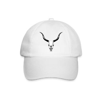 Crâne de bovin / crâne osseux d’un taureau - Casquette classique - blanc/blanc - Devant