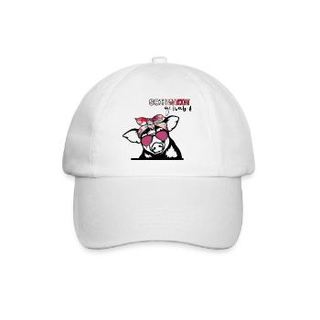Schwein gehabt sunglasses Tier Tierwelt lustig pig - Baseballkappe - Weiß/Weiß - Vorne