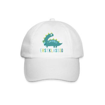 Erstklassig - Schulkind - Dino - Baseballkappe - Weiß/Weiß - Vorne