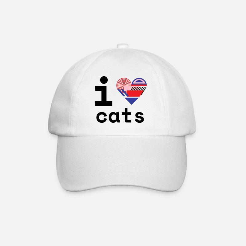 J’adore les chats! - Casquette classique - blanc/blanc