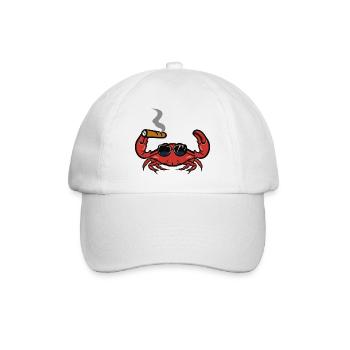 Crabe crabe avec lunettes de soleil et cigare - Casquette classique - blanc/blanc - Devant