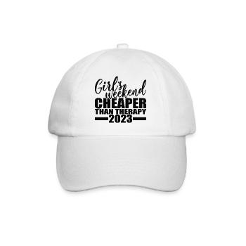 Week-end des filles moins cher que la thérapie 2023 - Casquette classique - blanc/blanc - Devant