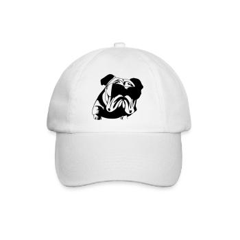 Bulldog dog dogs with sunglasses cool vector - Baseball Cap - white/white - Front
